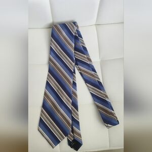 Paul Dione Elegant Blue Striped Men's Tie, Silk.